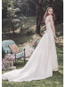 Strapless Ivory Satin Wedding Dress With Detachable Train